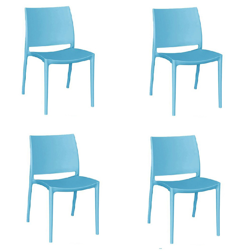 Sedia altea in plastica colore azzurro modello confort x 4.