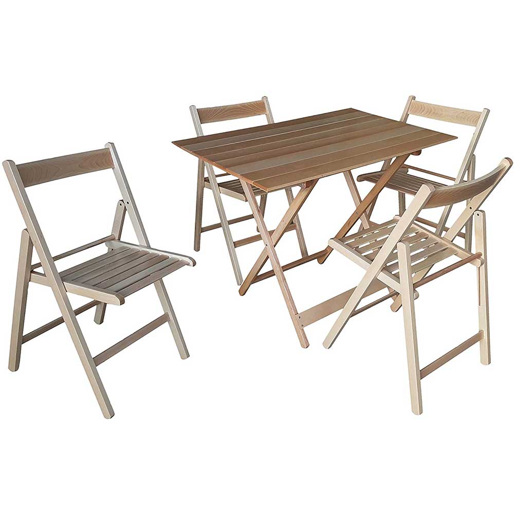 Set tavolo con sedie grezze